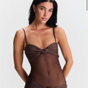 Brown Sheer Bodysuit